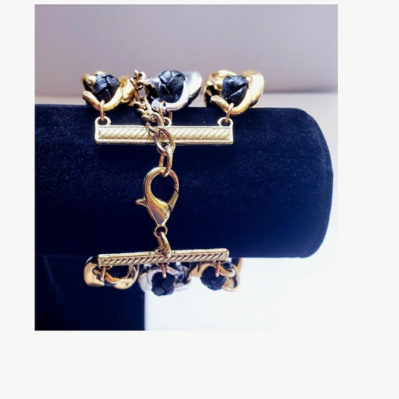 Triple Gold Tone & Silver Tone Chain Bracelet - Picture 2 of 2